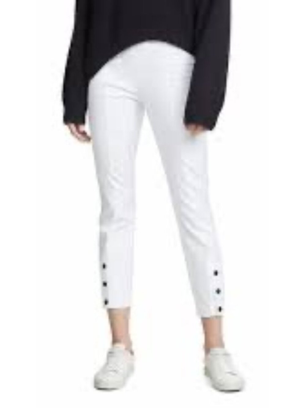 RAG & BONE~Simone Snap Pant~WOMEN'S WHITE COTTON STRETCH TROUSERS NWT Sz 8